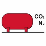 IMO A.654(16) CO2/Nitrogen Bulk Installation sign — Fire Control Plan (ISO 17631) safety pictogram