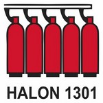 IMO A.654(16) Halon 1301 Battery sign — Fire Control Plan (ISO 17631) safety pictogram