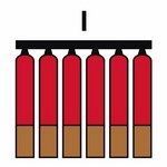 ISO 17631 A.2.21 Fixed Fire Extinguishing Battery (Inergen) sign — Fire Control Plan (ISO 17631) safety pictogram