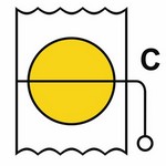 ISO 24409 SIS012 Fire Damper (Cargo Space) sign — Fire Control Plan (ISO 17631) safety pictogram