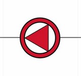 ISO 24409 SIS025 Emergency Fire Pump sign — Fire Control Plan (ISO 17631) safety pictogram