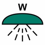 ISO 24409 SIS042 Space Or Group Of Spaces Protected By A Water Fire-Extinguishing System sign — Fire Control Plan (ISO 17631) safety pictogram