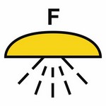 ISO 24409 SIS043 Space Or Group Of Spaces Protected By A Foam Fire-Extinguishing System sign — Fire Control Plan (ISO 17631) safety pictogram