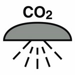ISO 24409 SIS046 Space Or Group Of Spaces Protected By A Co2 Fire-Extinguishing System sign — Fire Control Plan (ISO 17631) safety pictogram