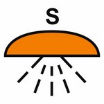 ISO 24409 SIS047 Space Or Group Of Spaces Protected By A Sprinkler Or High-Pressure Water Fire-Extinguishing System sign — Fire Control Plan (ISO 17631) safety pictogram