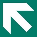 ISO 3864-3 Arrow Up Left sign — Emergency / Escape safety pictogram
