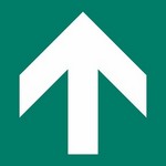 ISO 3864-3 Arrow Up sign — Emergency / Escape safety pictogram
