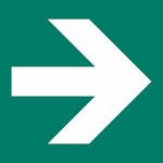 ISO 3864-3 Arrow Right sign — Emergency / Escape safety pictogram