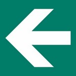 ISO 3864-3 Arrow Left sign — Emergency / Escape safety pictogram
