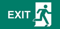 ISO 7010 E002 Exit Running Man Right sign — Emergency / Escape safety pictogram