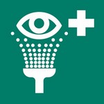 ISO 7010 E011 Eye Wash Station sign — Emergency / Escape safety pictogram