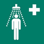 ISO 7010 E012 Safety Shower sign — Emergency / Escape safety pictogram