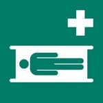 ISO 7010 E013 Stretcher sign — Emergency / Escape safety pictogram