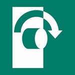 ISO 7010 E019 Turn Clockwise To Open sign — Emergency / Escape safety pictogram