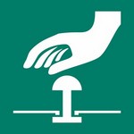 ISO 7010 E020 Emergency Stop Button sign — Emergency / Escape safety pictogram