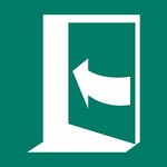 ISO 7010 E022 Door Opens By Pushing On The Left-Hand Side sign — Emergency / Escape safety pictogram