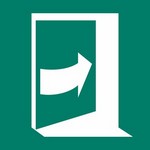 ISO 7010 E023 Push Door On Right-Hand Side To Open sign — Emergency / Escape safety pictogram