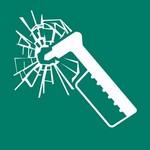 ISO 7010 E025 Emergency Hammer sign — Emergency / Escape safety pictogram