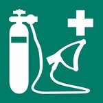 ISO 7010 E028 Oxygen Resuscitator sign — Emergency / Escape safety pictogram