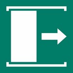 ISO 7010 E033 Door Slides Right To Open sign — Emergency / Escape safety pictogram