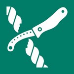 ISO 7010 E035 Liferaft Knife sign — Emergency / Escape safety pictogram