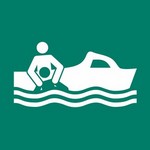 ISO 7010 E037 Rescue Boat sign — Emergency / Escape safety pictogram