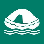 ISO 7010 E038 Liferaft sign — Emergency / Escape safety pictogram