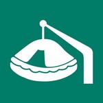 ISO 7010 E039 Davit-Launched Liferaft sign — Emergency / Escape safety pictogram