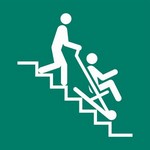 ISO 7010 E060 Evacuation Chair sign — Emergency / Escape safety pictogram