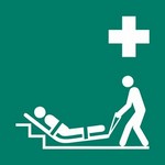 ISO 7010 E067 Evacuation Mattress sign — Emergency / Escape safety pictogram