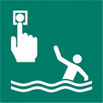 ISO 7010 E069 Person Overboard Call Point sign — Emergency / Escape safety pictogram