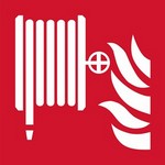 ISO 7010 F002 Fire Hose Reel sign — Fire Equipment safety pictogram