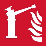 ISO 7010 F015 Fire Monitor sign — Fire Equipment safety pictogram