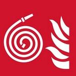 ISO 7010 F019 Unconnected Fire Hose sign — Fire Equipment safety pictogram