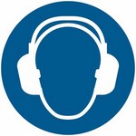 ISO 7010 M003 Wear Ear Protection sign — Mandatory safety pictogram