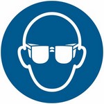 ISO 7010 M004 Wear Eye Protection sign — Mandatory safety pictogram