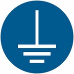 ISO 7010 M005 Connect An Earth Terminal To The Ground sign — Mandatory safety pictogram