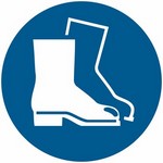 ISO 7010 M008 Wear Safety Footwear sign — Mandatory safety pictogram