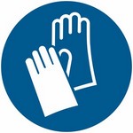 ISO 7010 M009 Wear Protective Gloves sign — Mandatory safety pictogram