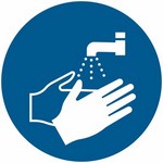 ISO 7010 M011 Wash Your Hands sign — Mandatory safety pictogram