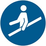 ISO 7010 M012 Use Handrail sign — Mandatory safety pictogram