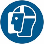 ISO 7010 M013 Wear Faceshield sign — Mandatory safety pictogram