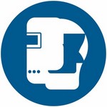 ISO 7010 M019 Wear Welding Mask sign — Mandatory safety pictogram