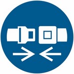 ISO 7010 M020 Fasten Seat Belts sign — Mandatory safety pictogram