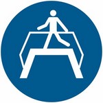ISO 7010 M023 Use Footbridge sign — Mandatory safety pictogram