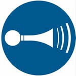 ISO 7010 M029 Sound Horn sign — Mandatory safety pictogram