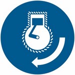 ISO 7010 M038 Start Engine sign — Mandatory safety pictogram