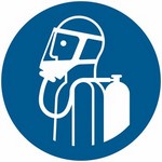 ISO 7010 M047 Use Self-Contained Breathing Appliance sign — Mandatory safety pictogram