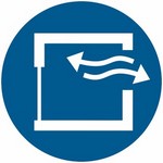 ISO 7010 M057 Ensure Continuous Ventilation sign — Mandatory safety pictogram