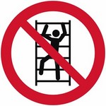 ISO 7010 P009 No Climbing sign — Prohibition safety pictogram
